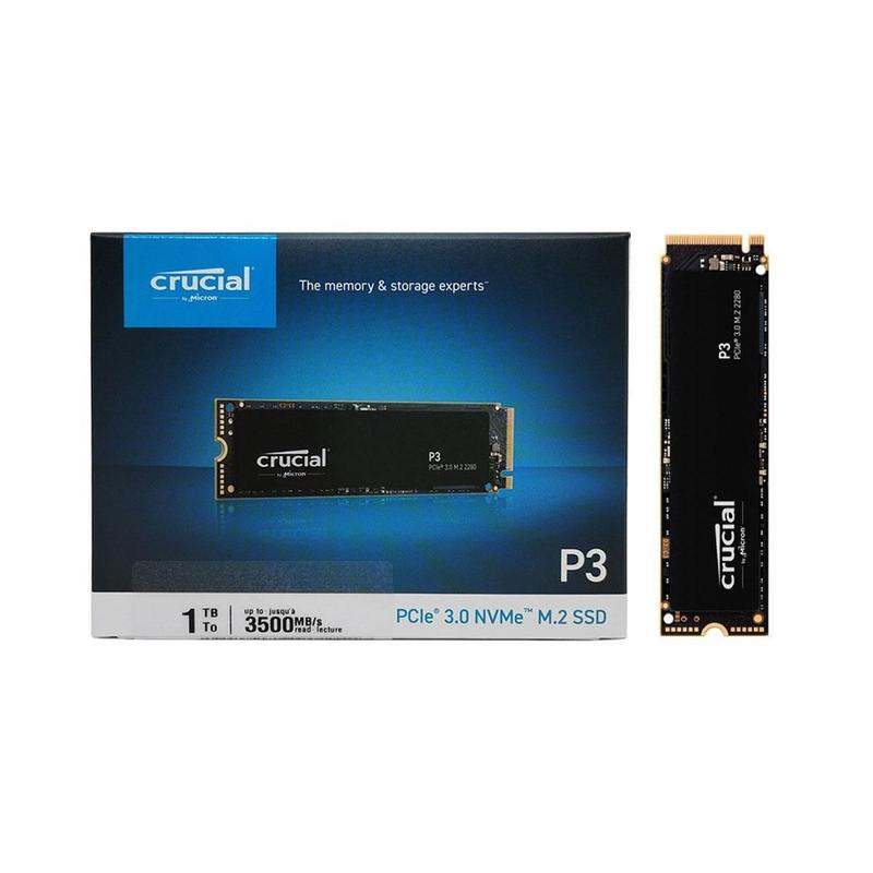 Ssd 1Tb Crucial P3, M.2 2280, Nvme Pcie Gen 3 X4, Leitura - HD SSD